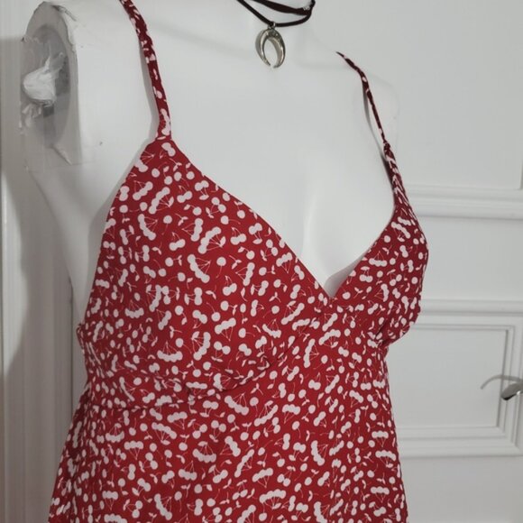 HARLOW "VIV" Red Cherry Print Slip Dress - Picture 2 of 12